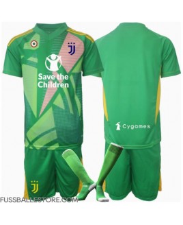 Günstige Juventus Torwart Auswärts Trikotsatzt Kinder 2024-25 Kurzarm (+ Kurze Hosen)